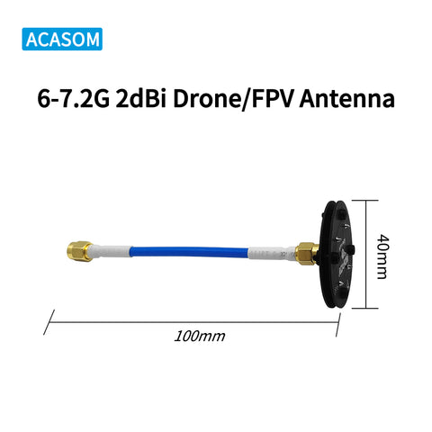 6-7.2GHz 2dBi RHCP Omnidirectional Drone Antenna | 360° Coverage | Right-Hand Circular Polarization