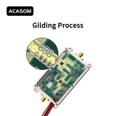 5-6GHz 10W Broadband High-Power RF Amplifier Module | 40dBm Booster for FPV Video, WiFi 5/6 & Communication Systems | GaN Efficiency 45%, 38dB Gain, 24-28V