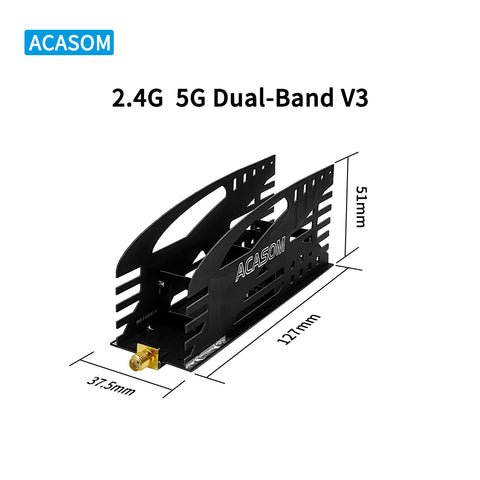 ACASOM 2.4G/5.8G High-Gain Dual-Band FPV Drone Antenna – 7dBi & 10dBi Signal Booster for Long-Range Transmission