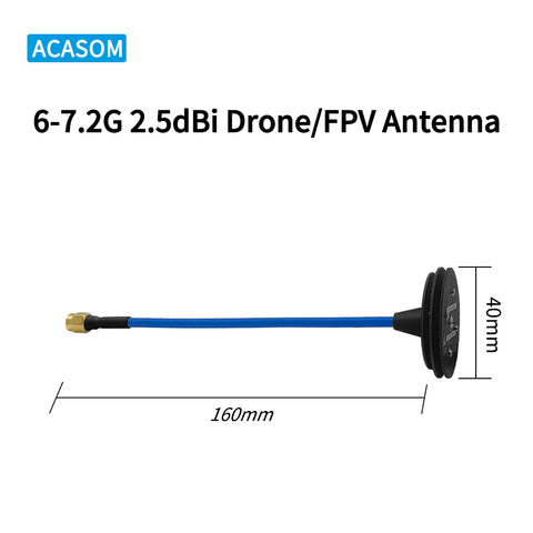 6-7.2GHz 2.5dBi RHCP Omnidirectional FPV Antenna | Pagoda-Style Circular Polarization for Drone VTX & Ground Station | 360° Coverage, Ultra-Wideband, SMA-Male