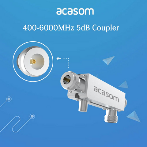 Wideband 5dB Directional Coupler From 400MHz to 6000MHz Rated to 20 Watts N Connector Microstrip Line