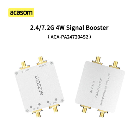 2.4GHz & 7.2GHz Dual-Channel Drone Signal Booster | 4W+4W MIMO Amplifier for FPV Control & Video | Independent TX/RX Paths, 7-36V, 80x Power