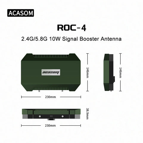 ROC-4 10W 2.4/5.8GHz Dual-Band Drone Signal Booster 8000mAh Antenna Remote