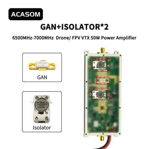 ACASOM 6500-7000MHz 50W Unidirectional Signal Booster for Professional Drone Applications