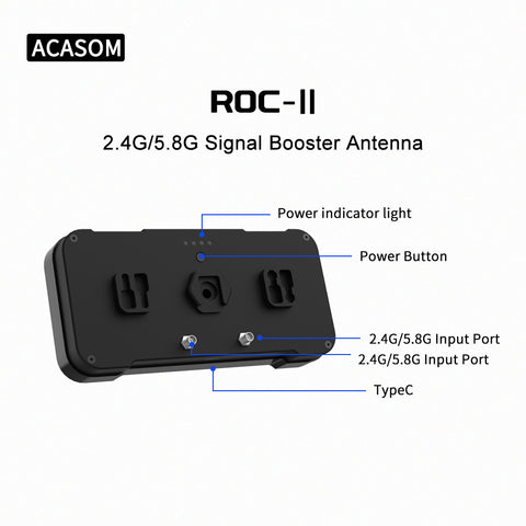 2.4G/5.8G 5W Dual-Band Super Signal Booster Antenna Range Extender With Accessories ROC-2