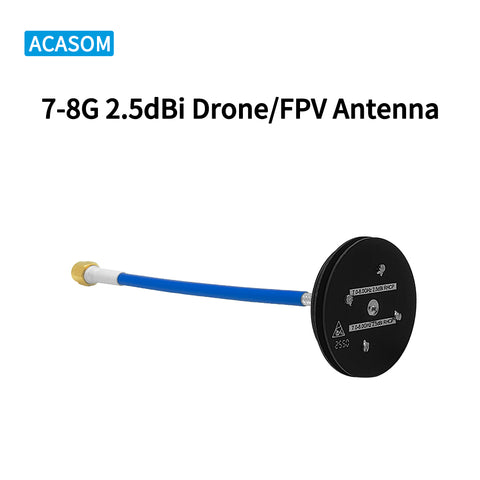 7-8GHz 2.5dBi RHCP Omnidirectional FPV Antenna | Ultra-Wideband Pagoda Antenna for 7-8GHz Drone Video & WiFi 6E/7 Systems | 360° Coverage, 125° Elevation, SMA-Male