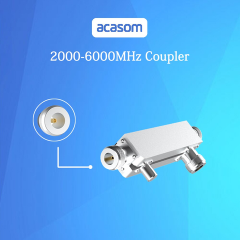 Wideband 7dB Directional Coupler From 2000MHz to 6000MHz Rated to 20 Watts N Connector Microstrip Line