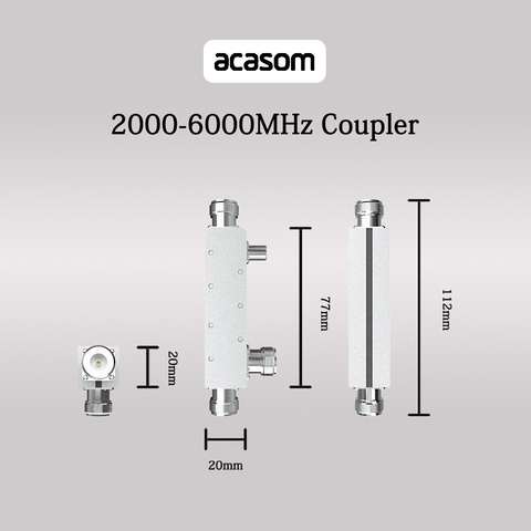 Wideband 10dB Directional Coupler From 600MHz to 6000MHz Rated to 20 Watts N Connector Microstrip Line