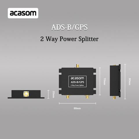 1090MHz 1575MHz 2 Way Splitter ADS-B / GPS 1x SMA-Stecker / 2x SMA-Buchse GPS/GLONASS/Galileo/BeiDou