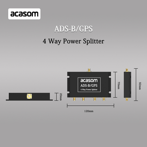 800MHz-2150MHz 4 Way Power Divider Splitter ADS-B / GPS