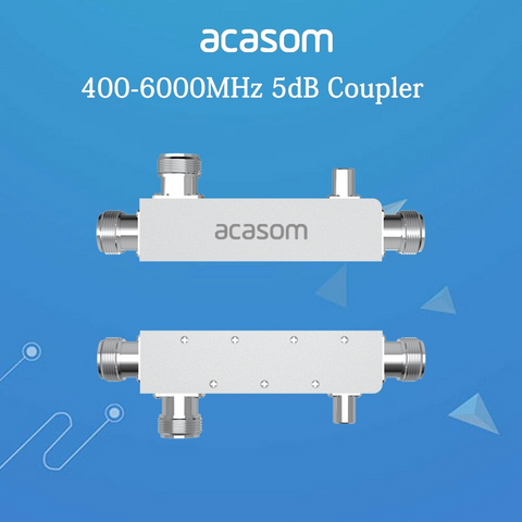 Wideband 5dB Directional Coupler From 400MHz to 6000MHz Rated to 20 Watts N Connector Microstrip Line