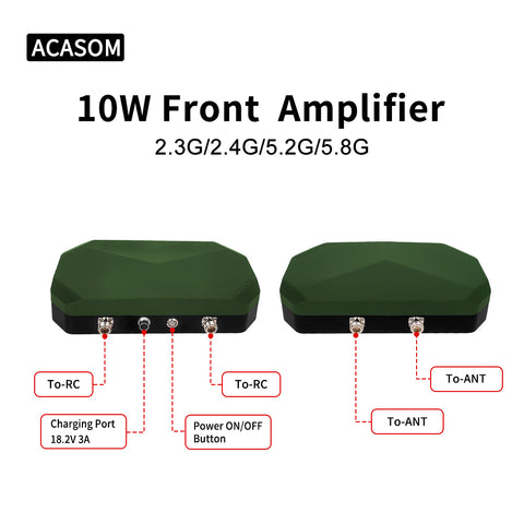 2.3G/2.4G/5.2G/5.8G 10W Amplifier Long-Range ROC-5+FA Signal Booster System
