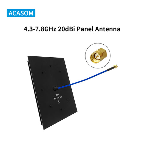 4.3-7.8GHz 20dBi RHCP High-Gain Antenna | Ultra-Wideband Circular Polarization for FPV Drone, Digital FPV Systems & Ground Stations | 90% Efficiency, SMA-Male