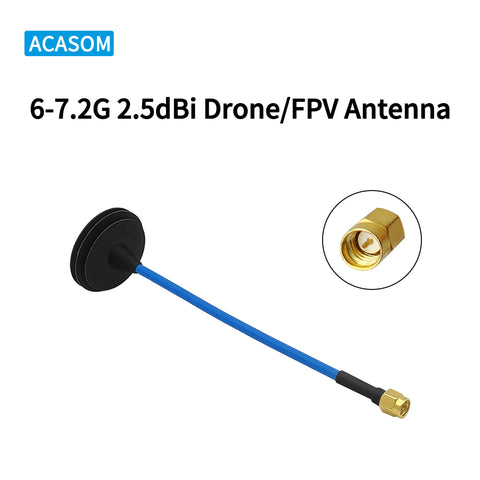 6-7.2GHz 2.5dBi RHCP Omnidirectional FPV Antenna | Pagoda-Style Circular Polarization for Drone VTX & Ground Station | 360° Coverage, Ultra-Wideband, SMA-Male
