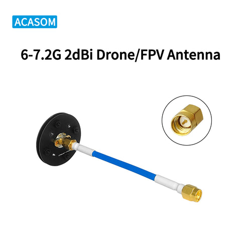 6-7.2GHz 2dBi RHCP Omnidirectional Drone Antenna | 360° Coverage | Right-Hand Circular Polarization