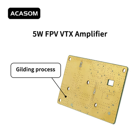 6-7.2GHz 5W Broadband Ultra-Light FPV VTX Amplifier PCBA | 37dBm GaN Booster for 6GHz Drone Video & WiFi 6E/7 | 35dB Gain, 8.7g, 22-28V