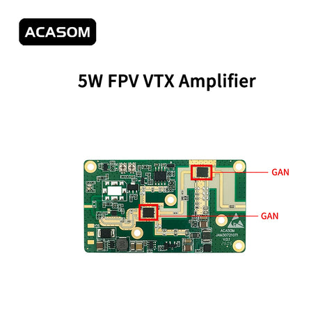 6-7.2GHz 5W Broadband Ultra-Light FPV VTX Amplifier PCBA | 37dBm GaN Booster for 6GHz Drone Video & WiFi 6E/7 | 35dB Gain, 8.7g, 22-28V