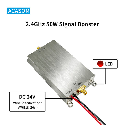2.4GHz Signal Booster & Range Extender | 60X Power Amplifier for WiFi FPV Drones & Wireless Cameras