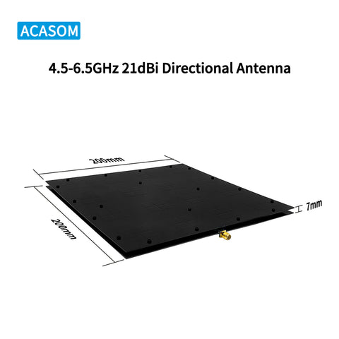 4.5-6.5GHz 21dBi High-Gain Antenna | Super Flat Panel for FPV Racing Drone, Long-Range UAV & CPE | 90% Efficiency, SMA-Female