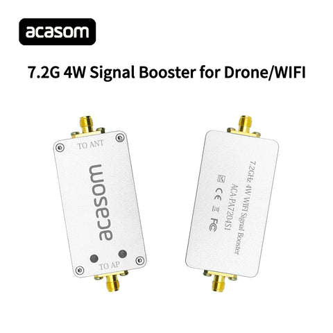 7.2GHz 4W FPV Drone Signal Extender | 36dBm Ultra-Broadband WiFi 6E/7 Booster for 6-7.2GHz Video & Control Links | 20dB TX Gain, 7-36V, Ultra-Low 2.5dB Noise