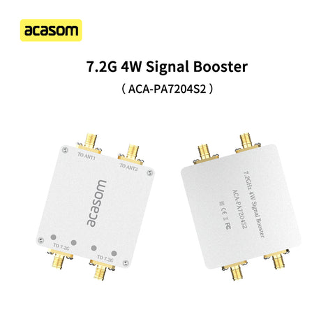 7.2GHz 4W Dual-Channel Drone Signal Extender | 36dBm MIMO-Ready Booster for 6-7.2GHz FPV Video & Telemetry | Independent TX/RX Paths, 7-36V, Includes Dual 5dBi Antennas & Cables
