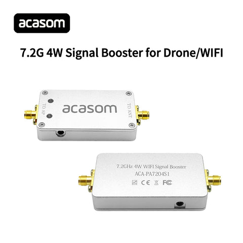 7.2GHz 4W FPV Drone Signal Extender | 36dBm Ultra-Broadband WiFi 6E/7 Booster for 6-7.2GHz Video & Control Links | 20dB TX Gain, 7-36V, Ultra-Low 2.5dB Noise