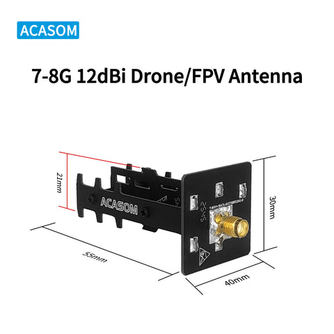 7-8GHz 12dBi Directional Panel Antenna | Wideband 6.5-8GHz | High Efficiency >90%