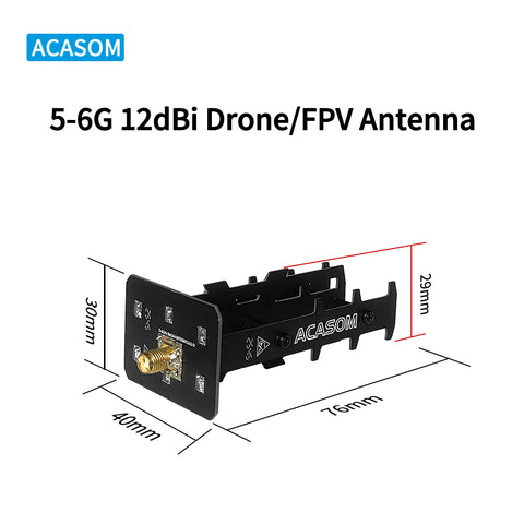 5-6GHz 12dBi High-Gain Drone FPV Antenna | Wide Beamwidth | Low VSWR for Long-Range Video Transmission