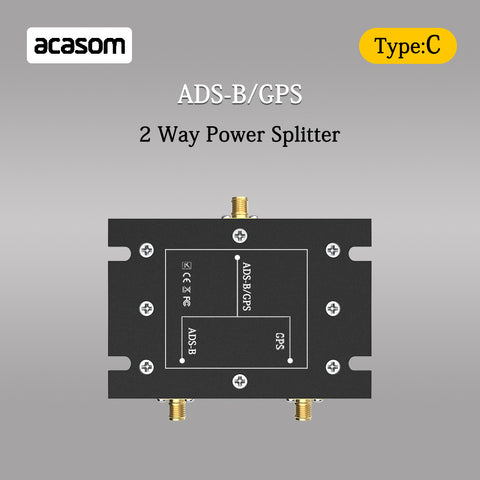 1090MHz 1575MHz 2 Way Splitter ADS-B / GPS 1x SMA-Stecker / 2x SMA-Buchse GPS/GLONASS/Galileo/BeiDou