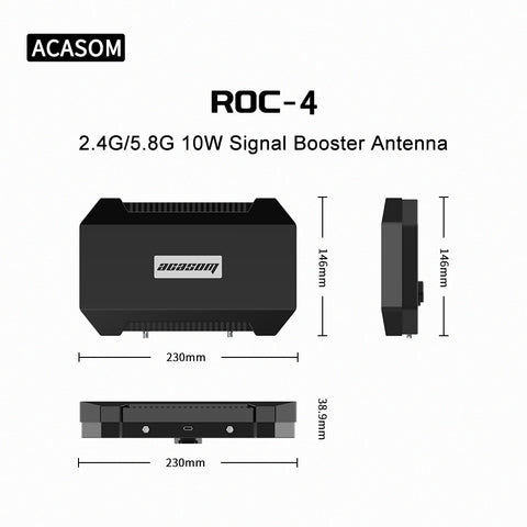 ROC-4 2.4G/5.8G 10W 8000mAh двухдиапазонный усилитель сигнала антенна расширитель диапазона пульт дистанционного управления 