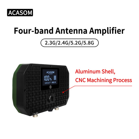 ROC-5 10W Quad-Band Antenna Amplifier | 2.3G/2.4G/5.2G/5.8G FPV Booster with Built-in High-Gain Antennas & 6000mAh Battery | IP68 Waterproof for Drone & UAV Range Extension